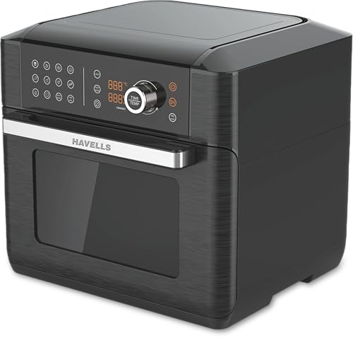 Havells Avanza Multi Function Air Fryer Oven 15L|1700W|Digital Touch Control|14 Pre-Sets|Aerocrisp Technology|Includes Skewer Set,Rotisserie Fork,Mesh
