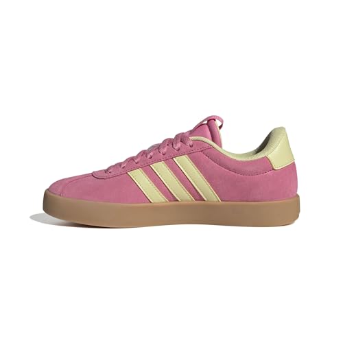 adidas Women's VL Court 3.0, Pink Fusion/Powder Yellow/Gold Metallic, 7