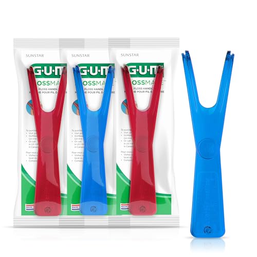 GUM Flossmate Reusable Floss Handle, Environmentally Friendly, Dental Floss Picks for Plaque Removal and Gum Health 1 ct.(Pack of 3)