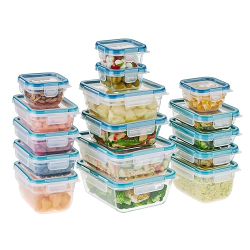 Snapware Total Solution (16-Pack) Glass & Plastic Mix Food Storage Containers Set, Meal Prep Containers with BPA-Free Lids & 4 Locking Tabs, Microwave, Dishwasher, and Freezer Safe