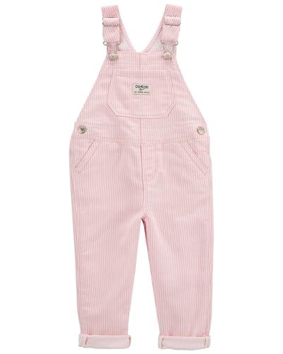 OshKosh B'Gosh Girls World's Best Overalls, Pink Hickory Stripe, 4T