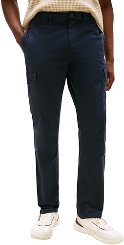 ⚡ BLITZDEAL (-50%) Tommy Hilfiger Herren Cargo Hose Denton Twill mit Taschen, Blau (Desert Sky), 30W/36L