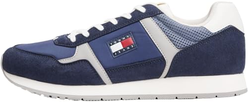 🔥 SELTEN SO GÜNSTIG (-48%) Tommy Jeans Herren Runner Sneaker Casual Low Top, Blau (Dark Night Navy), 40