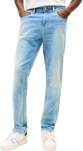 🔥 STARKER PREIS (-35%) Tommy Jeans Herren Jeans Hose Scanton Slim Fit, Blau (Denim Mid Light Blue), 36W/30L
