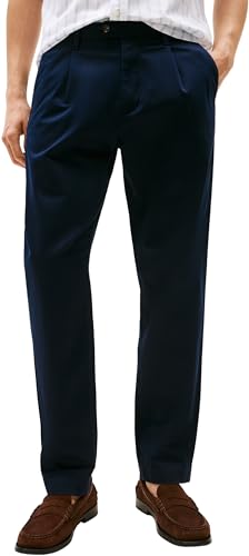 (-50%) Tommy Hilfiger Herren Chino Hose Harlem Satin Relaxed Fit, Blau (Desert Sky), 32W/32L