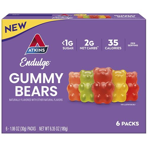 Atkins Endulge Gummy Bears, Low Sugar, Keto Candy, 6 Count