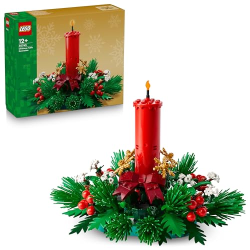 (-32%) LEGO Weihnachtsgesteck - DIY Tischdeko und Kerzenständer mit Beeren, Sternen, Laub - Bastelset für Kinder & Familie - Geschenk zu Weihnachten für Mädchen und Jungen ab 12 Jahren - 40743