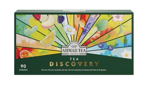 Ahmad Tea Gift Selection Pack | Tea Discovery Selection | Black, Green, Fruit & Herbal Infusions | 90 Teabags | 15 Tea Blends | Tea Gift Set