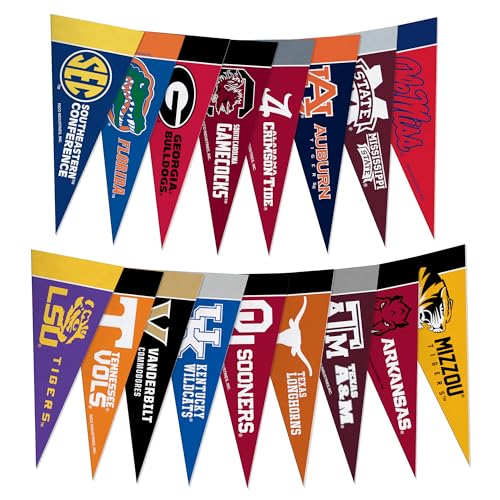 Rico Industries NCAA SEC Complete 4" x 9" Felt Mini Pennant League Set (Includes ALL Teams)