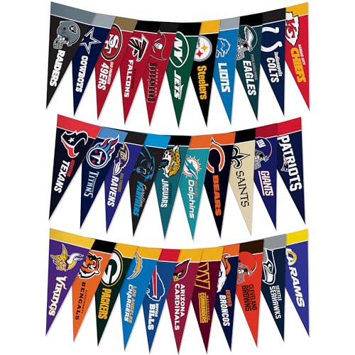Rico Industries NFL Football Complete 4" x 9" Felt Mini Pennant League Set (Includes ALL Teams)