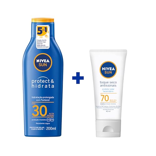 Protetor Solar Corporal e Facial NIVEA, Kit com 2 Unidades