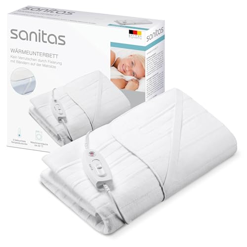 (-26%) Sanitas SWB 21 Wärmeunterbett aus weichem Vlies, mit praktischen Fixierungsbändern, Sicherheitssystem, 3 Temperaturstufen, maschinenwaschbar, mit 150 x 80 cm passend für gängige Matratzen