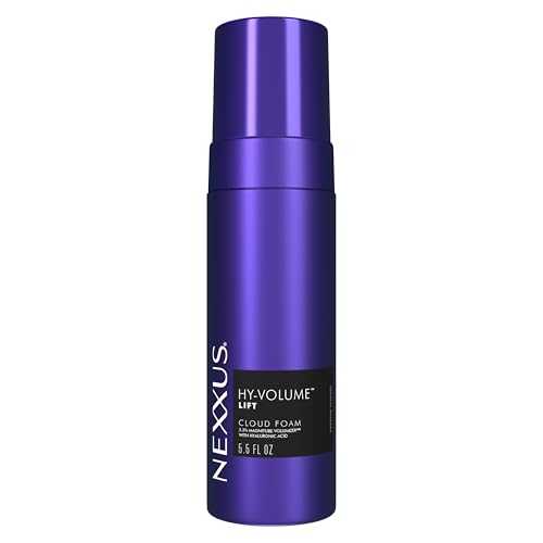 Nexxus Hy-Volume Weightless Lift Cloud Foam Treatment for Flat & Limp Hair, 48 Hours Volume, ProteinFusion with Collagen & Hyaluronic Acid, 5.5 fl oz