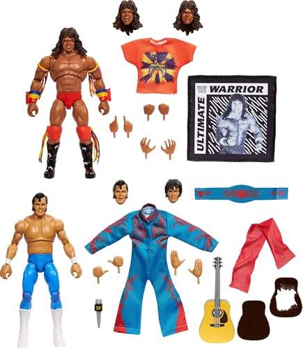 Mattel WWE Coliseum Collection Action Figure 2-Pack, Set with Ultimate Warrior & Honky Tonk Man 6-inch Collectibles & Accessories Including Swappable Parts (Amazon Exclusive)