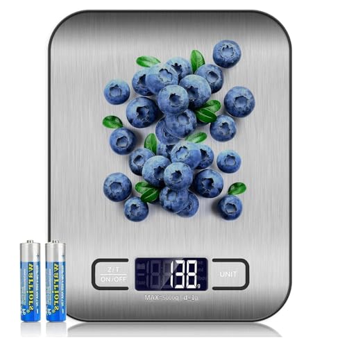 Mumoo Bear Food Kitchen Scale with 1g/0.01oz Precise Graduation, 5kg/11lb Digital Grams...