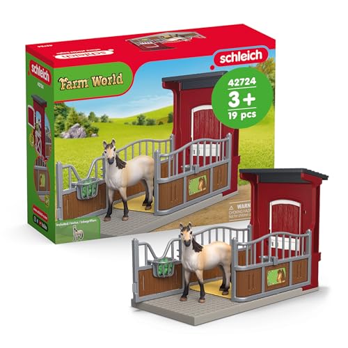 (-43%) schleich Farm World | Ponybox mit Mustang Stute 42724 | 19 Teile