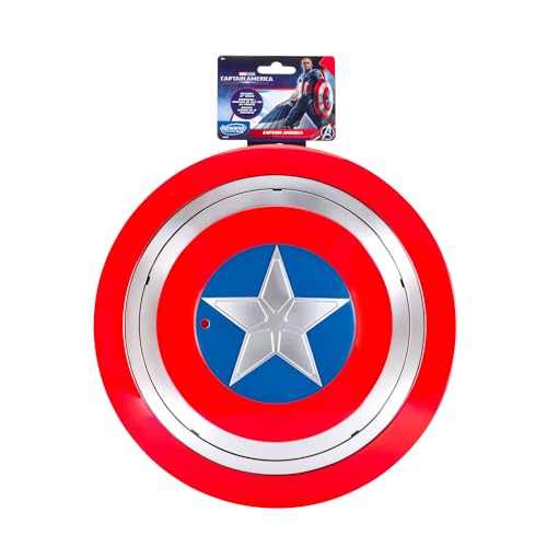 MARVEL Captain America Official Youth Halloween Costume Accessory - 12-Inch Plastic Shield Accessory with Elastic Handles