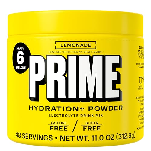 PRIME HYDRATION+ Powder Lemonade, Caffeine-Free, Electrolyte Drink Mix, 12.41 Oz
