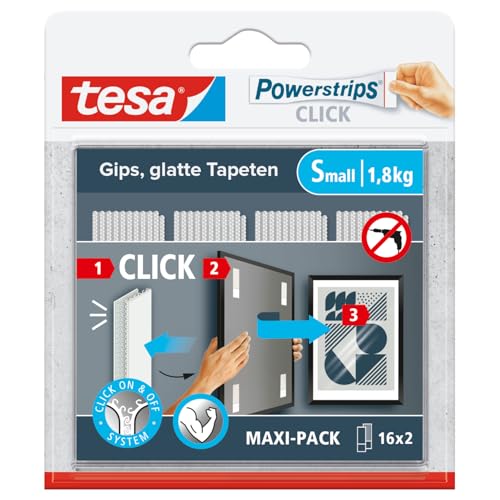 🔥 STARKER PREIS (-60%) tesa Powerstrips CLICK Small - 16 x 2 Stück