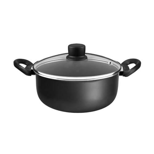 Caçarola Rochedo Robusta Grafite 20cm com Antiaderente Resist 3X, Reforçado com Partículas Minerais, Alta Espessura, Base Limpa Fácil, Máxima Durabilidade e Resistência