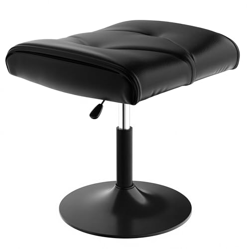 VECELO Foot Rest Under Desk Ottoman, PU Height Adjustable Footrest with Comfort Padding, Leg Rest for Desk for Relieving