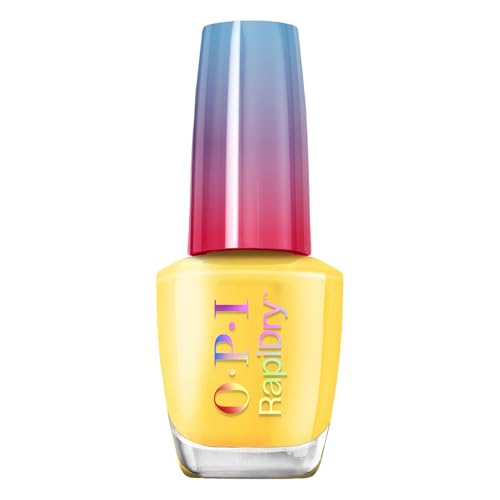 OPI RapiDry Proceed with (No) Caution | Opaque Bright Yellow Crème Quick Dry Nail Polish | Vegan, Smudge Proof, Fast Drying