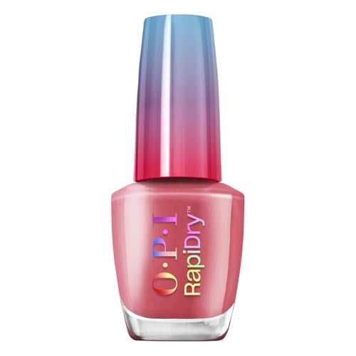 OPI RapiDry Dry and Dash | Opaque Soft Red Crème Quick Dry Nail Polish | Vegan, Smudge Proof, Fast Drying