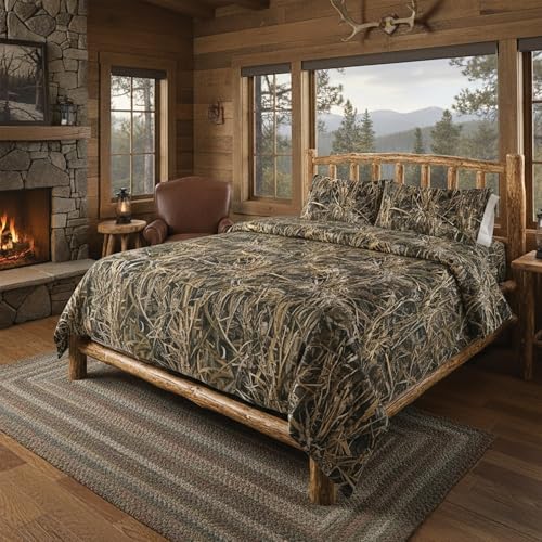 Northwest Realtree Full Size, Bed in a Bag Set, 1 Comforter, 1 Fitted Sheet, 1 Flat Sheet, 2 Pillowcases, All Seasons, Camo Bedding, MAX 7