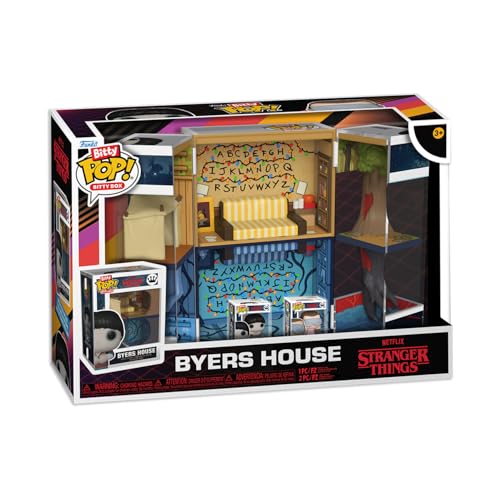 Funko Bitty Pop! Bitty Boxes: Stranger Things - Byers House Playset with 2 0.9 Inch (2.2 Cm) Tiny Mini Figures - Collectable Display Case with Interior Scene and Storage - Gift Idea