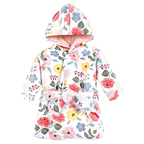 Hudson Baby Unisex Baby Mink with Faux Fur Lining Pool and Beach Robe Cover-ups, Modern Botanical, 18-24 Months