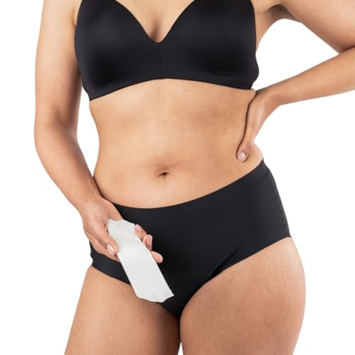 MoliCare Lady - Invisible Absorbent Washable Incontinence Pants with Disposable X-Change Pads for Extra Protection Hidden in Inner Pocket, Size M, Wash at 60° C, Black