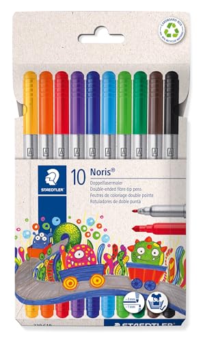(-31%) STAEDTLER Noris 320 Doppelfasermaler – 10er Set, 1,0 & 3,0 mm