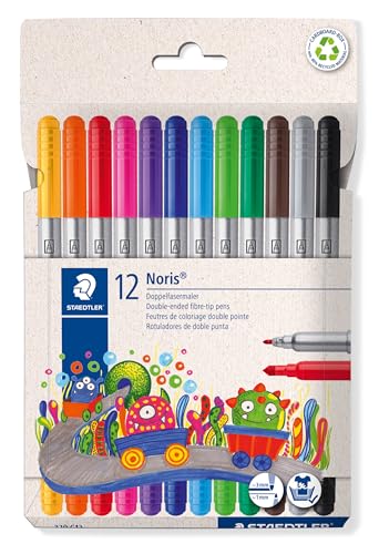 (-31%) STAEDTLER Noris 320 Doppelfasermaler – 12er Set, 1,0 & 3,0 mm