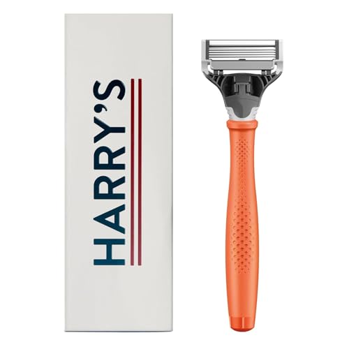 Harry's Razor for Men - Razor Handle and Razor Blade Cartridge - Shaving Gift Set for Him - Orange