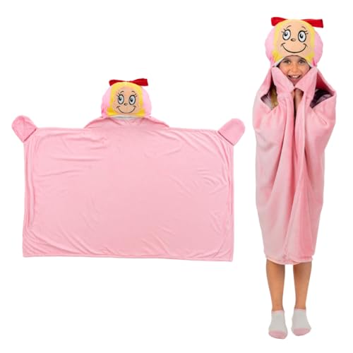 Franco Dr. Seuss The Grinch Cindy Lou Holiday Christmas Kids Bedding Soft Cozy Hooded Throw Blanket, 30 in x 50 in, (Officially Licensed Product)