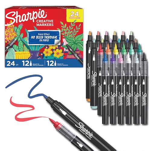 Creative Markers Combo Pack Water Based Acrylic Bullet And Brush Tips