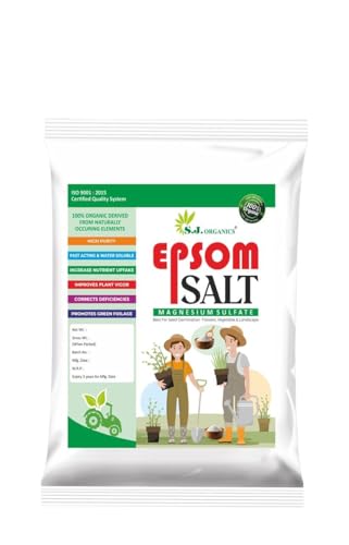 SJ Organics Epsom Salt for plants (2 KG) | Contains Magnesium & Sulfur | Water Soluble Plant Fertilizer | Prevents yellowing of leaves | Plant growth 