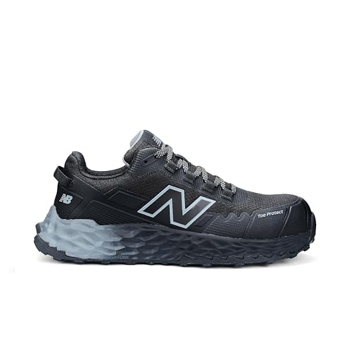 New Balance Fresh Foam Cremorne Composite Toe Safety Shoes for Men - Non Slip, Electrical Hazard - Black/Grey, Low Rise