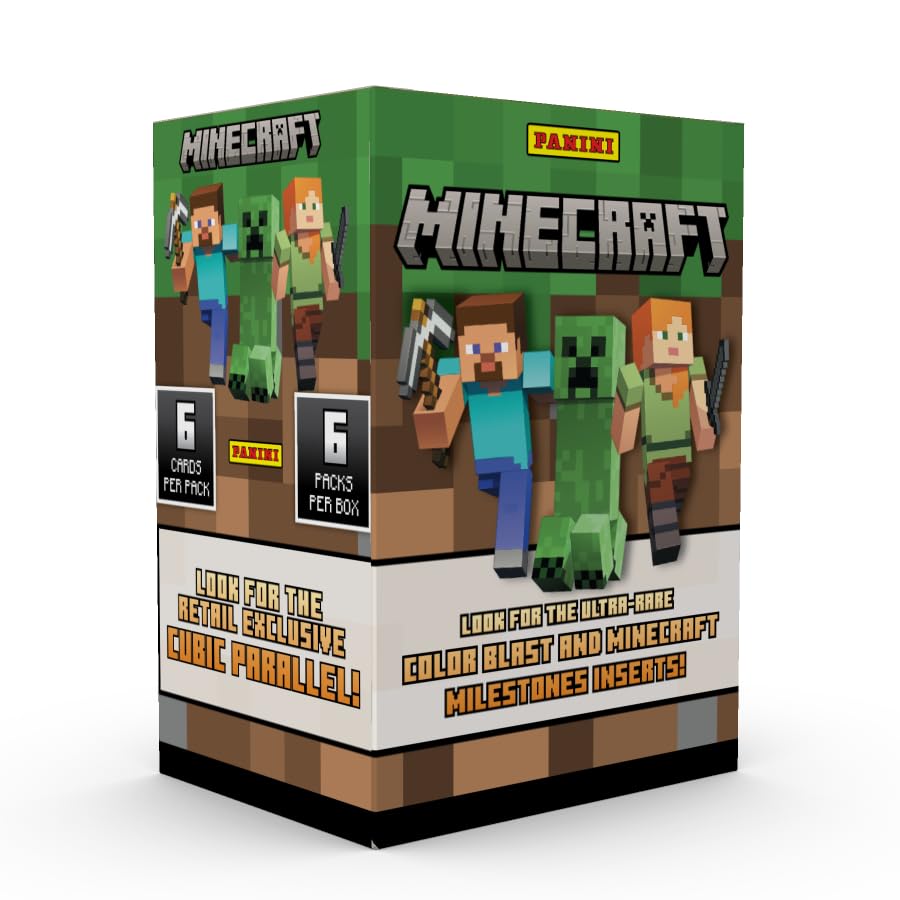 Panini Minecraft Blaster Box – Official Trading Cards, 36 Cards per Box, Foil Parallels, Rare Inserts, Retail Exclusive