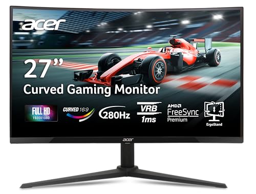 acer Nitro 27 Inch 1500R Curved Zero-Frame Full HD (1920 x 1080) Gaming Monitor | AMD FreeSync Premium | Up to 280Hz Ref