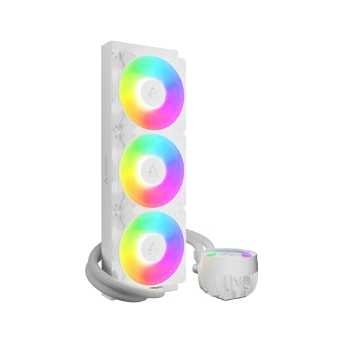 ARCTIC Liquid Freezer III Pro 360 A-RGB (White) - AIO CPU Cooler, 3 x 120 mm Water Cooling, 38 mm Radiator, PWM Pump, VRM Fan, AMD AM5/AM4, Intel LGA1851/1700 Contact Frame - White