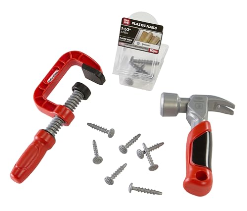 🔥 STARKER PREIS (-78%) Little Tikes Creative Construction Hammer & Nail Set - Enthält 5 Zubehörteile, Rollenspiel-Bauset, Geeignet für Jungen und Mädchen ab 3 Jahren