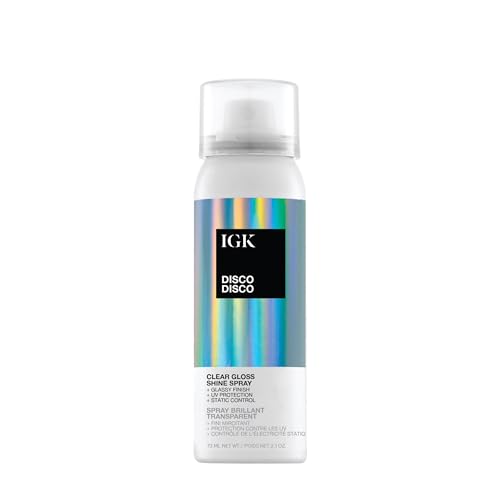IGK Disco Disco Clear Gloss Hair Shine Spray, Travel Size, 2.1 Oz
