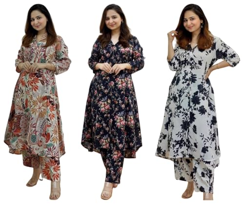 GRECIILOOKS Women S Cotton Blend Casual Co-Ord Sets In Multicolor, Black, And A-Line Styles (Xxx-Large), Printed