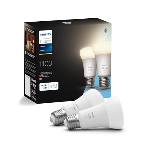 (-24%) Philips Hue White E27 Lampe Doppelpack 2x1055lm, dimmbar, warmweißes Licht, steuerbar via App, kompatibel mit Amazon Alexa (Echo, Echo Dot)