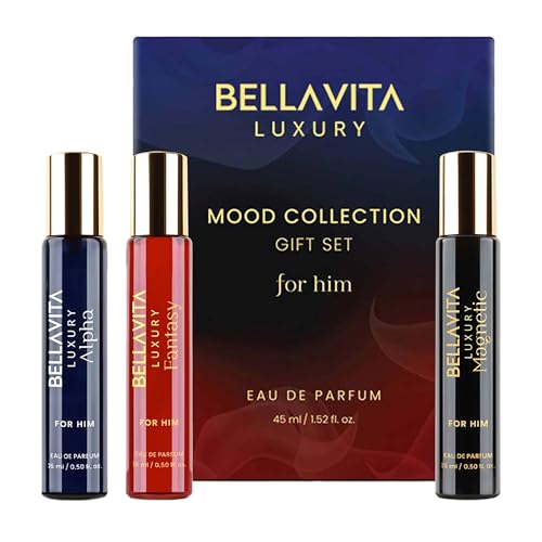 Bella Vita Luxury Mood Collection Gift Set 3x15ML | Perfume for Man | Valentine Gift for Boyfriend | Gift for Man | Long Lasting EDP | Alpha, Fantasy