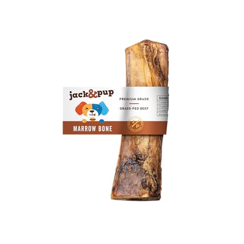 Jack&Pup Marrow Bones for Dogs, Long Lasting Dog Bones for Large Dogs, 6" Marrow Bone, Natural Beef Bone (1 Pack)