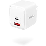 バッファロー 充電器 20W 2ポート USB-C & USB-A USB PD対応 急速充電 GaN 窒化ガリウム 折りたたみ式 コンパクト 携帯 コンセント プラグ PSE適合 【 iPhone 17 / 16 / 15 iPad Android 対応】 BSACPD2015C2WH