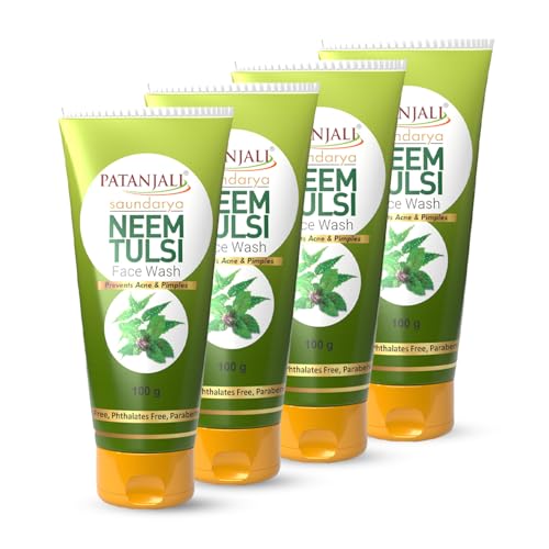 Saundarya Neem Tulsi Face Wash, for Clean and Fresh Skin with Natural Ingredients for Daily Use 100g (Pack of 4)