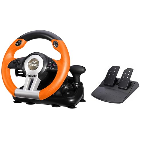 Ant Esports GW V3 PC Steering Wheel 270° Degree Vibration Gaming Steering Wheel with Shifter and Pedal for PC, Xbox Series X|S, Xbox One.
